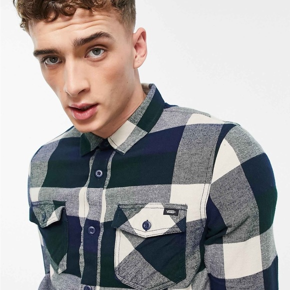 Vans Box checked flannel shirt in navy - Picture 3 of 14